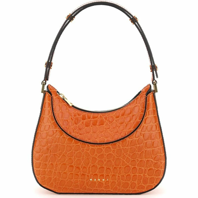 【義大利直送】全新品 鱷魚壓紋皮革迷你MILANO HOBO包-2