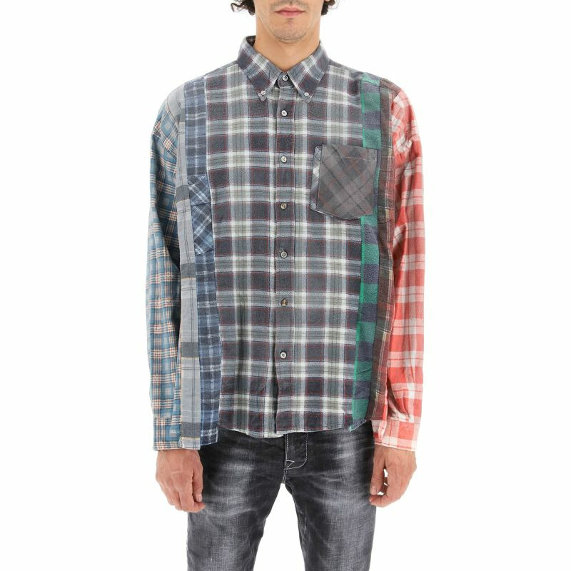 【義大利直送】全新品 “REBUILD”拼布法蘭絨襯衫-0