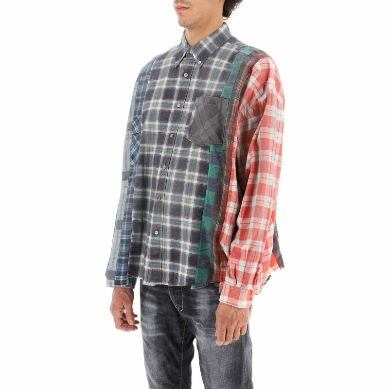 【義大利直送】全新品 “REBUILD”拼布法蘭絨襯衫-1