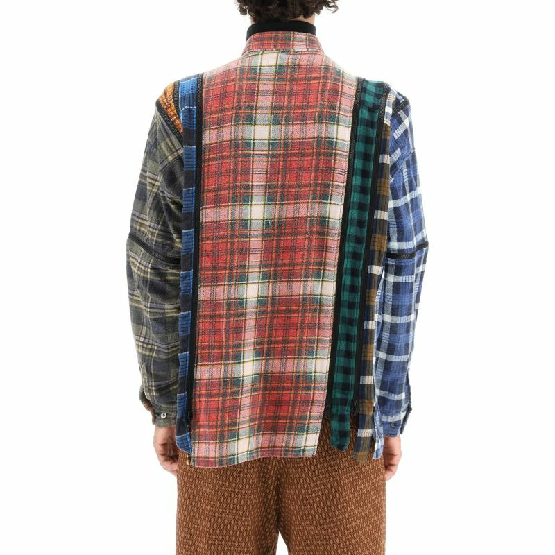 【義大利直送】全新品 “REBUILD”拉鍊拼布法蘭絨襯衫-0