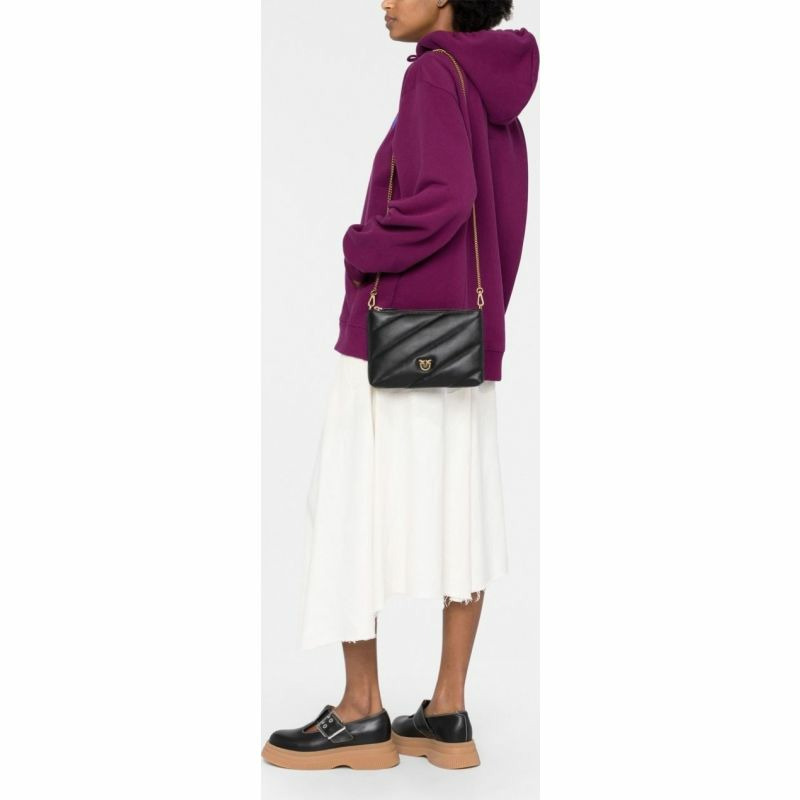 【義大利直送】全新品 扁平手拿包黑色/金色#Z99Q-2