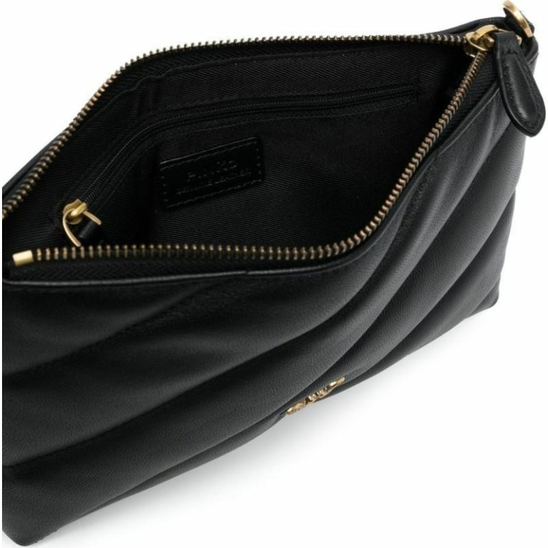 【義大利直送】全新品 扁平手拿包黑色/金色#Z99Q-5