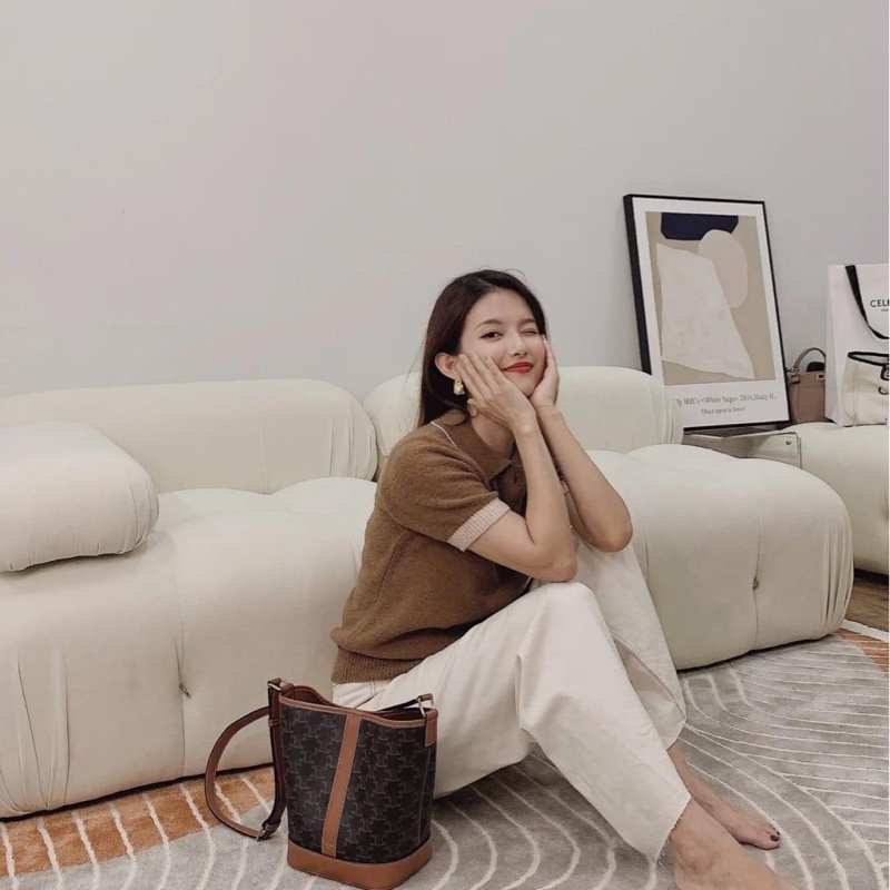 Celine 水桶包 中款 經典老花-14