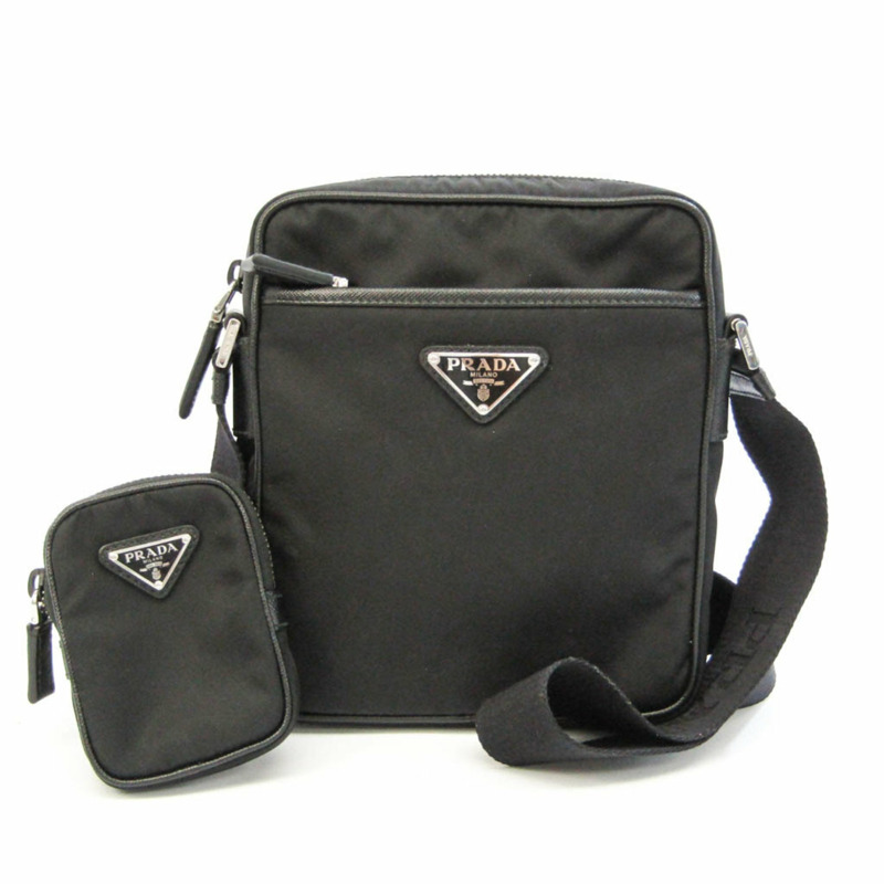 【日本直送】Prada 2VH112 女士，男士皮革，尼龍單肩包黑色-0