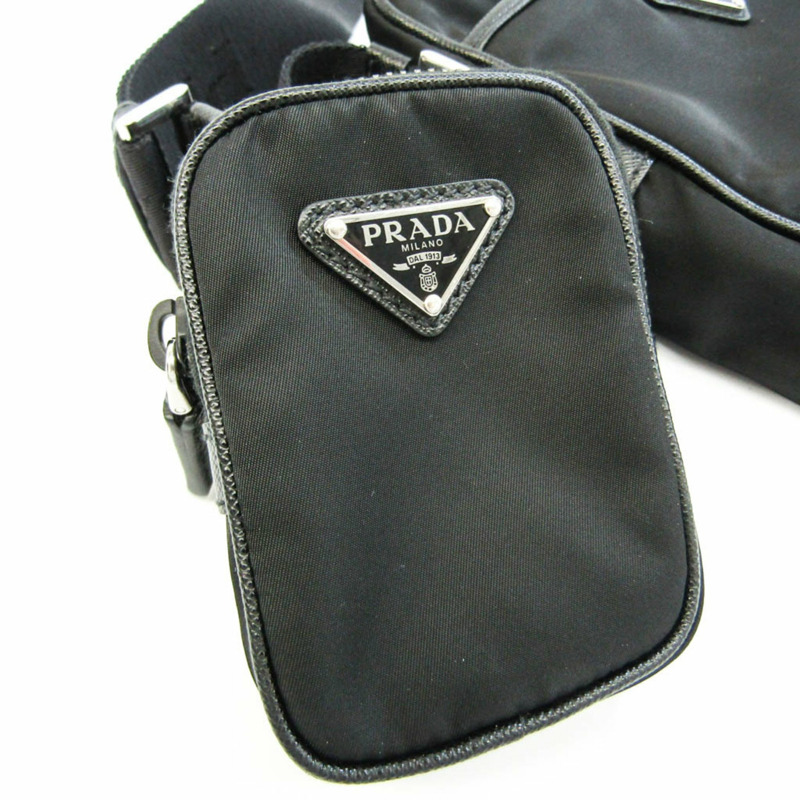 【日本直送】Prada 2VH112 女士，男士皮革，尼龍單肩包黑色-10