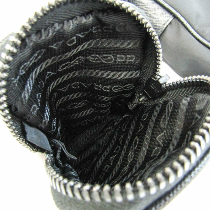 【日本直送】Prada 2VH112 女士，男士皮革，尼龍單肩包黑色-11