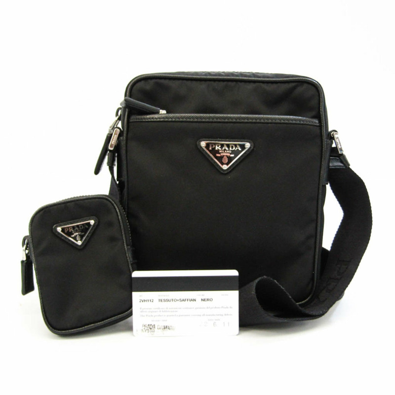 【日本直送】Prada 2VH112 女士，男士皮革，尼龍單肩包黑色-15