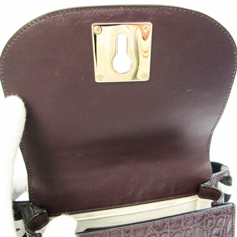 【日本直送】Bally CLAYN BELT.C 女士帆布、皮革單肩包 黑色、深紫色、白色-5