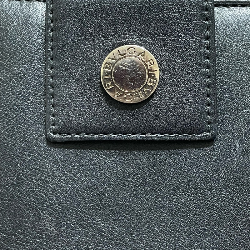 二手《BVLGARI》黑雙開短夾-1