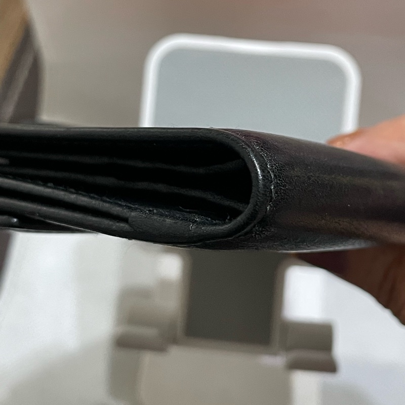 二手《BVLGARI》黑雙開短夾-10