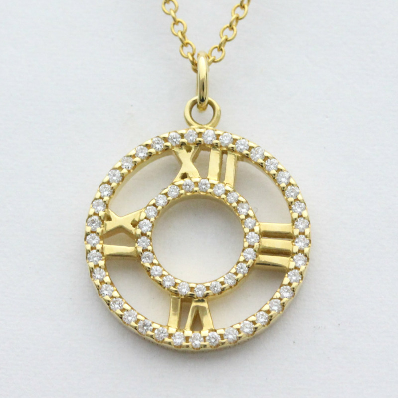 【日本直送】TIFFANY Atlas Open Medallion Necklace 鑽石18K黃金項鍊BF557172-0