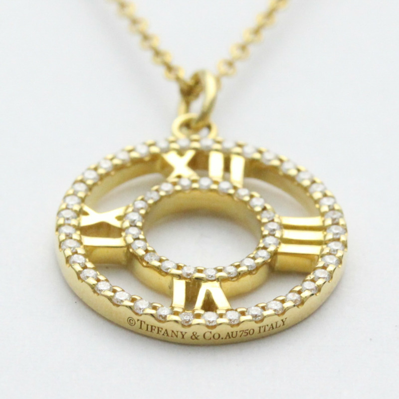 【日本直送】TIFFANY Atlas Open Medallion Necklace 鑽石18K黃金項鍊BF557172-3