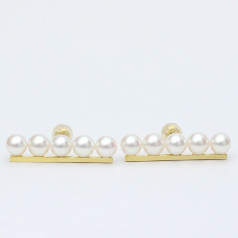 【日本直送】拋光 TASAKI Balance Plus 珍珠 18K 黃金耳釘 BF557149-2