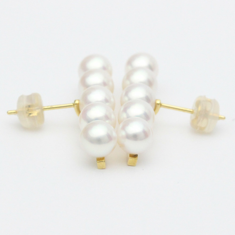 【日本直送】拋光 TASAKI Balance Plus 珍珠 18K 黃金耳釘 BF557149-4