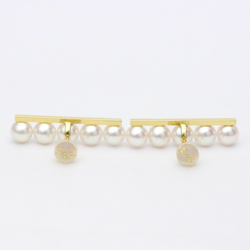 【日本直送】拋光 TASAKI Balance Plus 珍珠 18K 黃金耳釘 BF557149-6