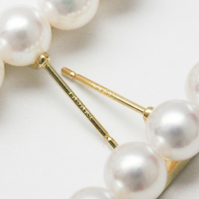 【日本直送】拋光 TASAKI Balance Plus 珍珠 18K 黃金耳釘 BF557149-8