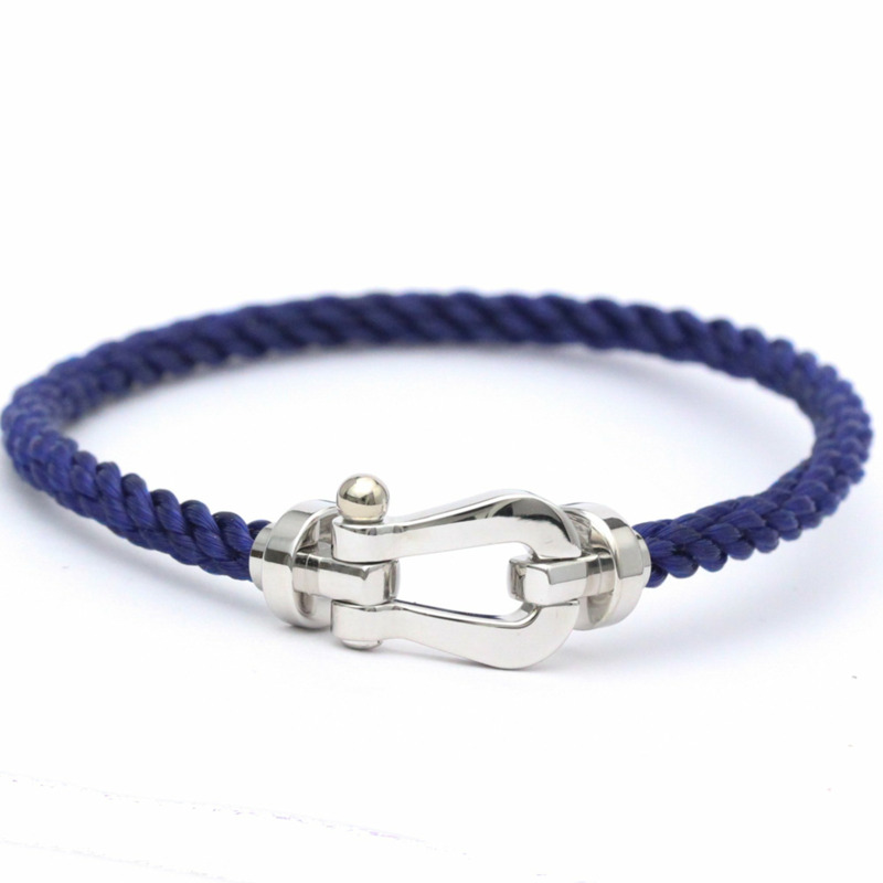 【日本直送】拋光 FRED Force 10 大號型號 #20 18K 白金鋼手鍊 FVJW001212-0