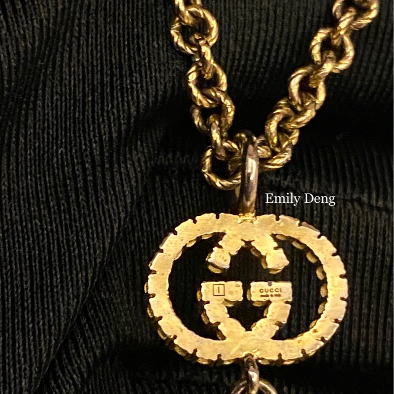 Gucci 雙G水鑽垂墜珍珠 項鍊-4