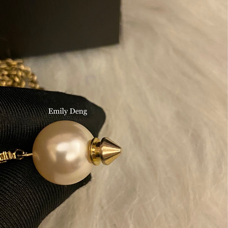 Gucci 雙G水鑽垂墜珍珠 項鍊-10