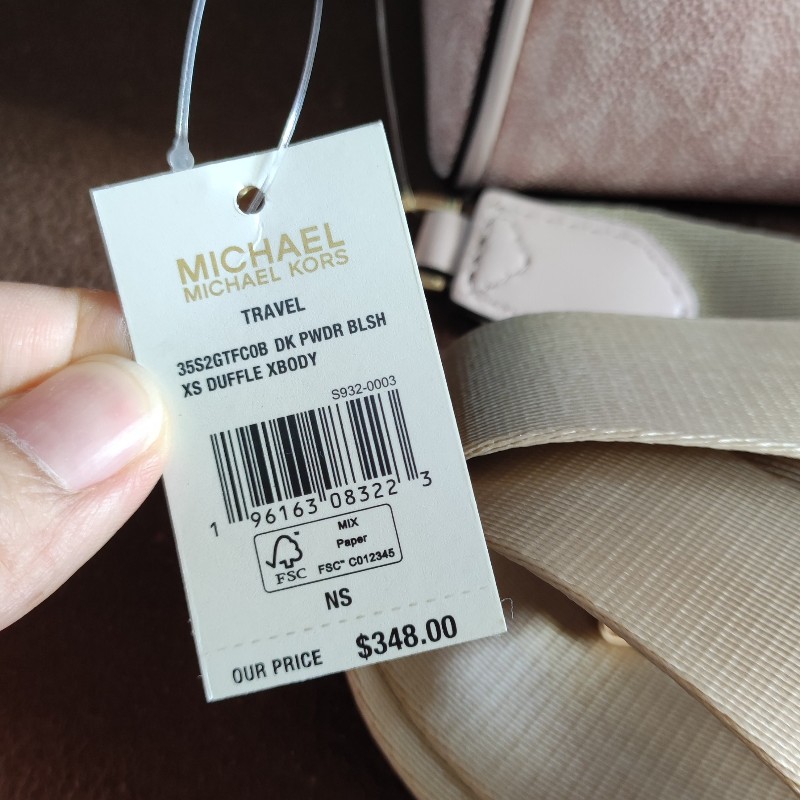 全新MICHAEL KORS粉色滿版老花迷你波士頓包/20公分正品現貨-7