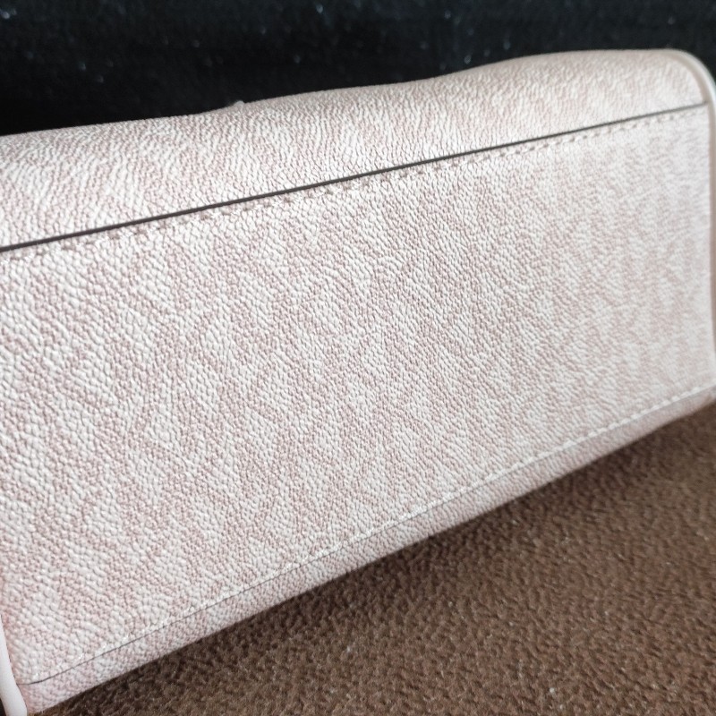 全新MICHAEL KORS粉色滿版老花迷你波士頓包/20公分正品現貨-8