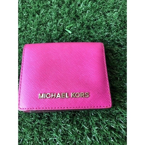 Mk -MICHAEL kORS短皮夾桃紅色