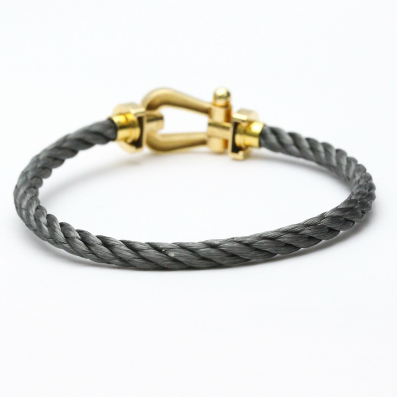 【日本直送】拋光 FRED Force 10 大型型號 #17 18K 黃金鋼手鍊 BF557257-3