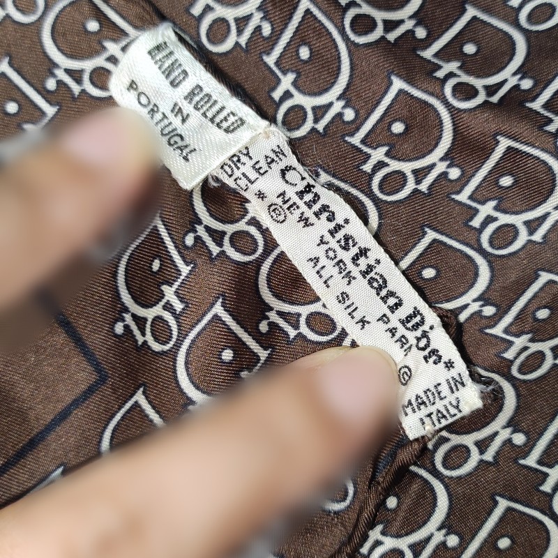 DIOR迪奧純蠶絲絲巾+純棉手帕兩件組/9新-5