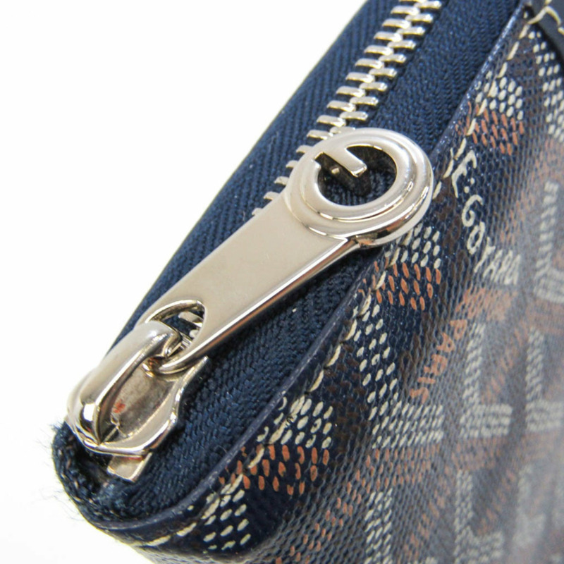 【日本直送】Goyard Matignon 男士、女士皮革、塗層帆布長款錢包(雙折)海軍藍-5