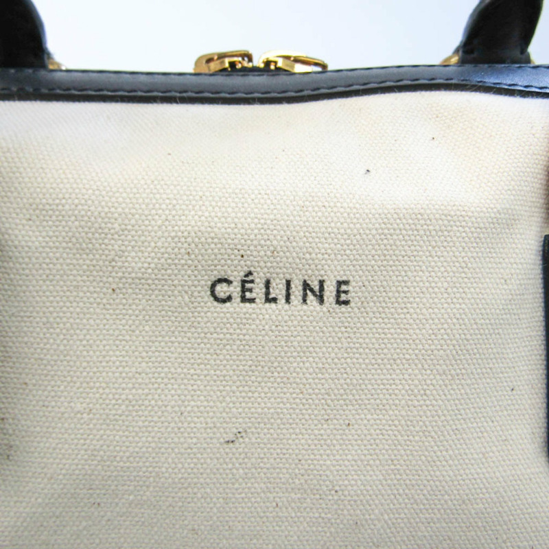 【日本直送】Celine 女士,男士皮革,帆布波士頓包,手提包黑色,灰白色-11