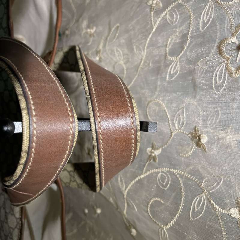 正品二手GUCCI 帆布托特包 211134 雙G印花手提單肩包/兩用包/古馳/購物袋/雙面/手提袋-4