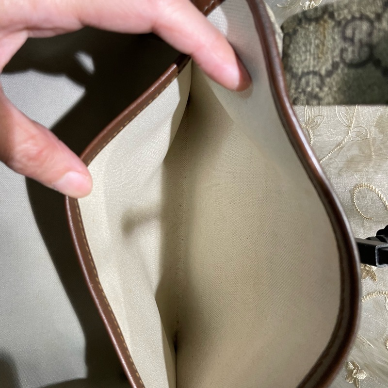 正品二手GUCCI 帆布托特包 211134 雙G印花手提單肩包/兩用包/古馳/購物袋/雙面/手提袋-8