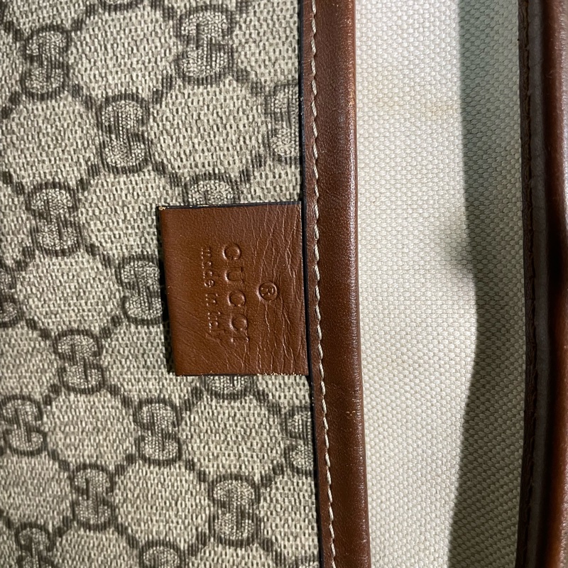 正品二手GUCCI 帆布托特包 211134 雙G印花手提單肩包/兩用包/古馳/購物袋/雙面/手提袋-9