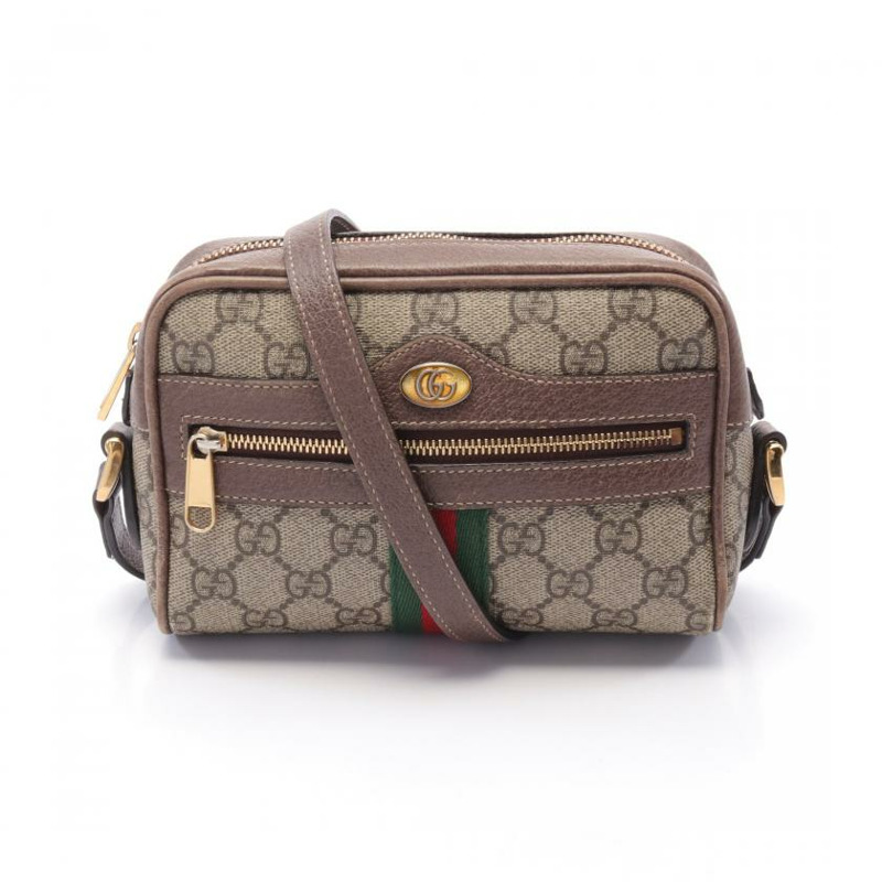 【日本直送】 中古GUCCI 9成新 Ophidia GG Marmont 肩包 PVC 真皮 米色 棕色 多彩色｜PopChill 拍拍圈