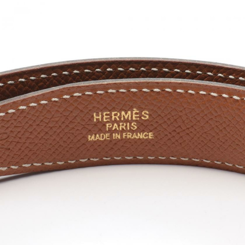【日本直送】 中古HERMES 9成新 迷你constance H 腰帶 黑色 金色 拋光小公牛皮 小公牛皮 黑色 淺棕色 金色五金 正反兩用 □B刻印-3