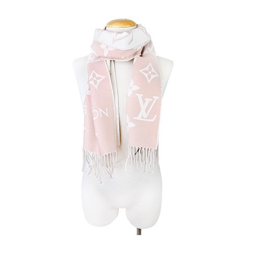 折扣價》正品全新現貨 M77854-LV滿版雙面圍巾(玫粉、100%羊毛)-2