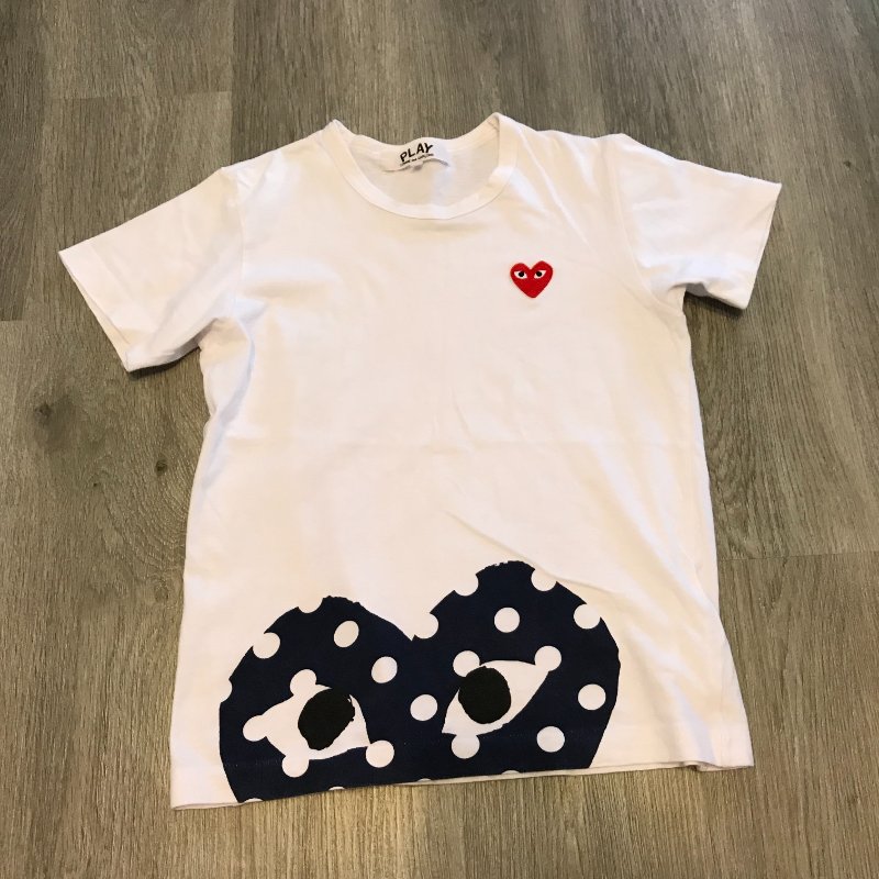 36) Comme des Garcons PLAY 顯瘦白色T恤上衣 S-M適穿 約8成新-0