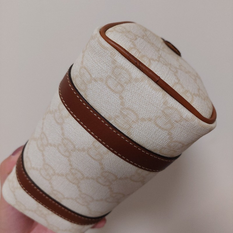 gucci 迷你 波士頓包 手提 小廢包 白老花 經典 精品 正品有盒裝-11