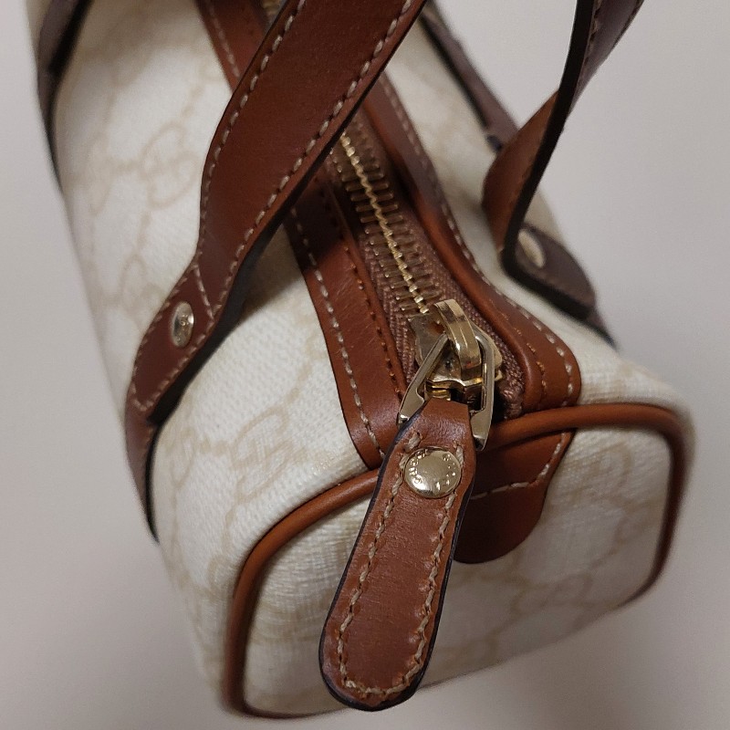 gucci 迷你 波士頓包 手提 小廢包 白老花 經典 精品 正品有盒裝-18