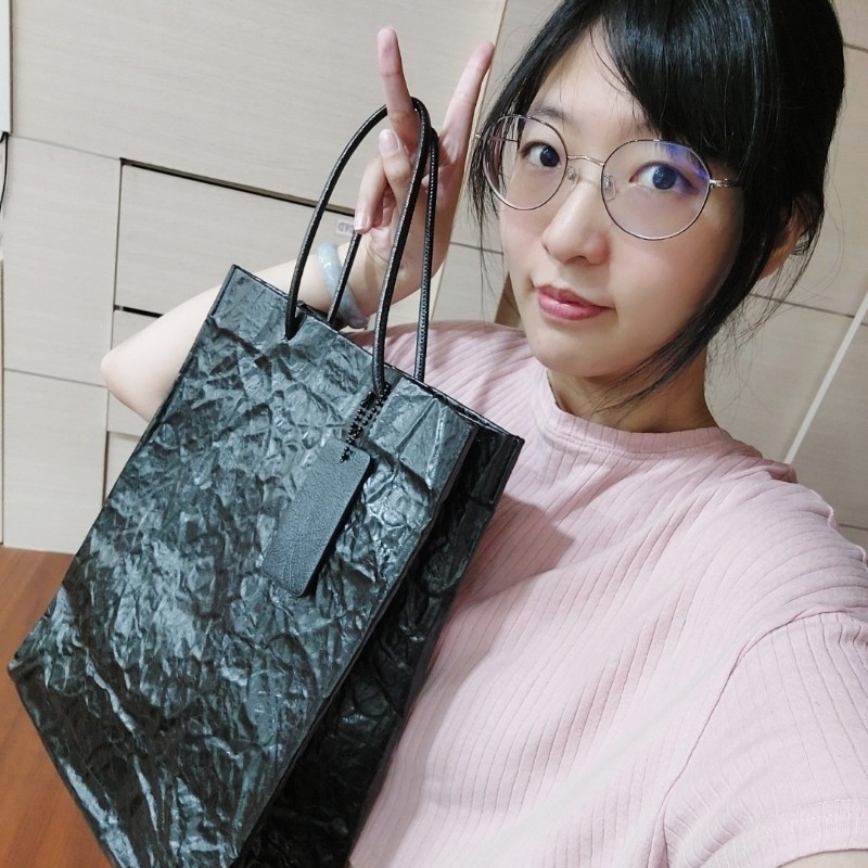 小ck 黑色 皺皺紙袋包 大包 托特包 小資女名牌包-0