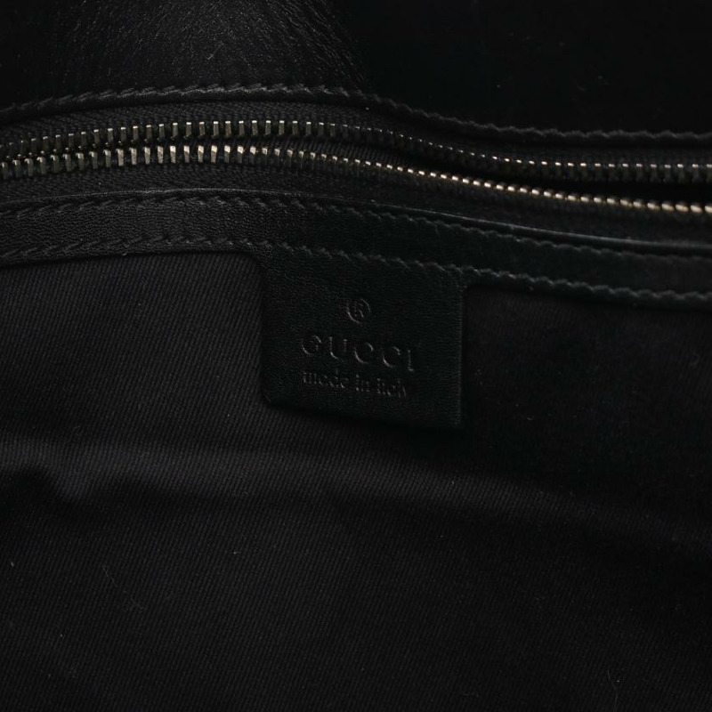 【日本直送】 中古GUCCI 9成新 GG帆布 手提包托特包 真皮 黑色-3