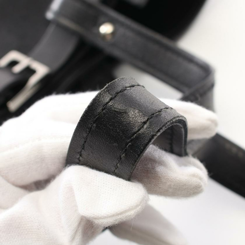 【日本直送】 中古GUCCI 9成新 GG帆布 手提包托特包 真皮 黑色-5