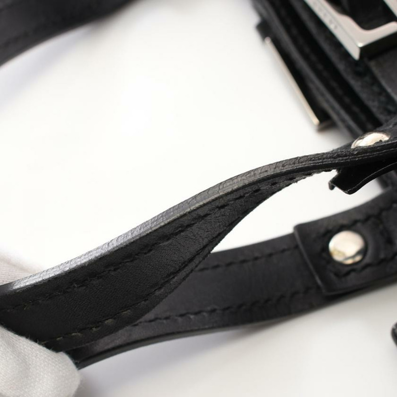 【日本直送】 中古GUCCI 9成新 GG帆布 手提包托特包 真皮 黑色-7