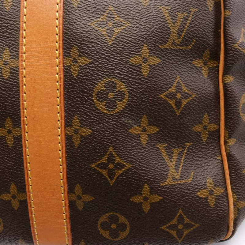 【日本直送】 中古LOUIS VUITTON 9成新 Keepall Bandouliere50 老花行李包 PVC 真皮 棕色 兩用款-6