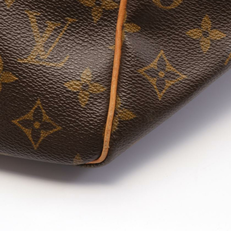 【日本直送】 中古LOUIS VUITTON 9成新 Keepall Bandouliere50 老花行李包 PVC 真皮 棕色 兩用款-7