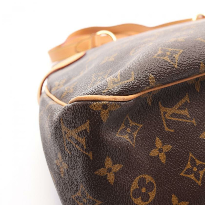 【日本直送】 中古LOUIS VUITTON 9成新 Batignolles Horizontal 老花肩包 PVC 真皮 棕色-4
