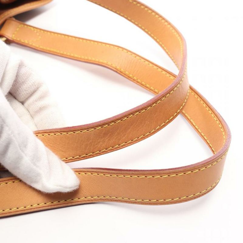 【日本直送】 中古LOUIS VUITTON 9成新 Batignolles Horizontal 老花肩包 PVC 真皮 棕色-6