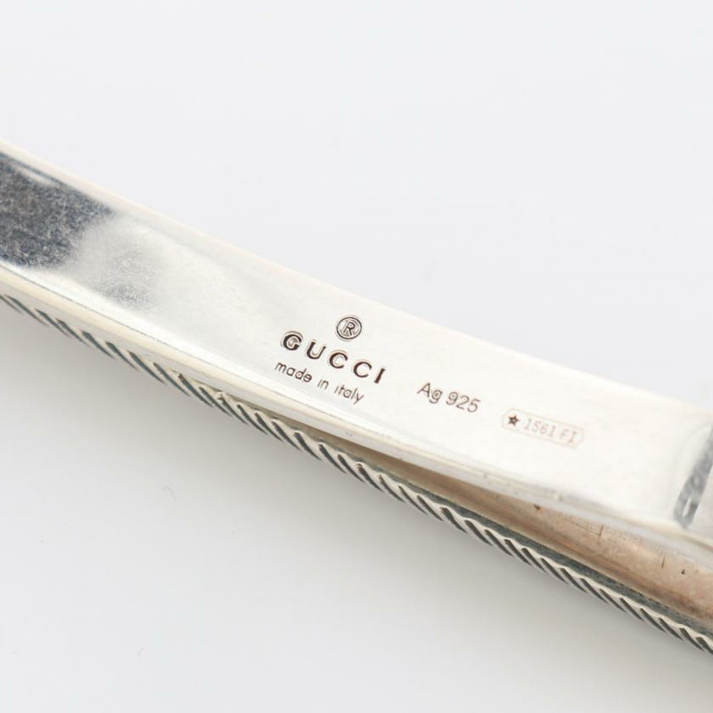【日本直送】 中古GUCCI 9成新 SquareG 領帶夾 SV925 銀色-2