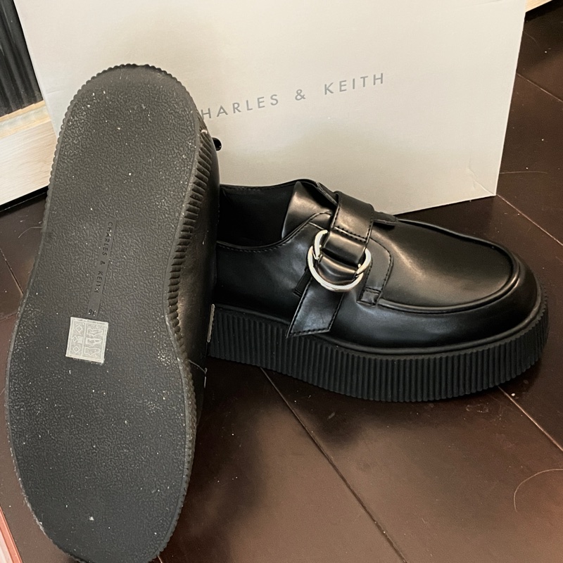 Charles&keith 小ck Cordova厚底樂福鞋-4