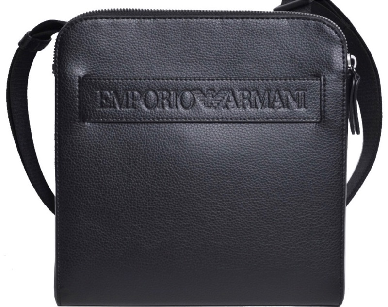 【售】EMPORIO ARMANI＿品牌字母LOGO圖騰荔枝紋斜背包＿附防塵袋-0